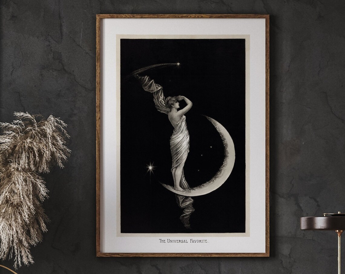 The Universal Favorite Poster 1899 Celestial Moon Woman Vintage Art