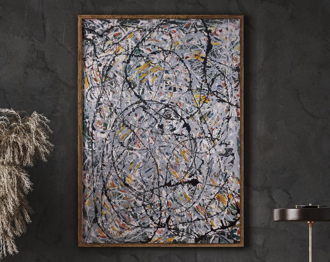 Jackson Pollock Style Drip Painting Abstract Expressionist Poster