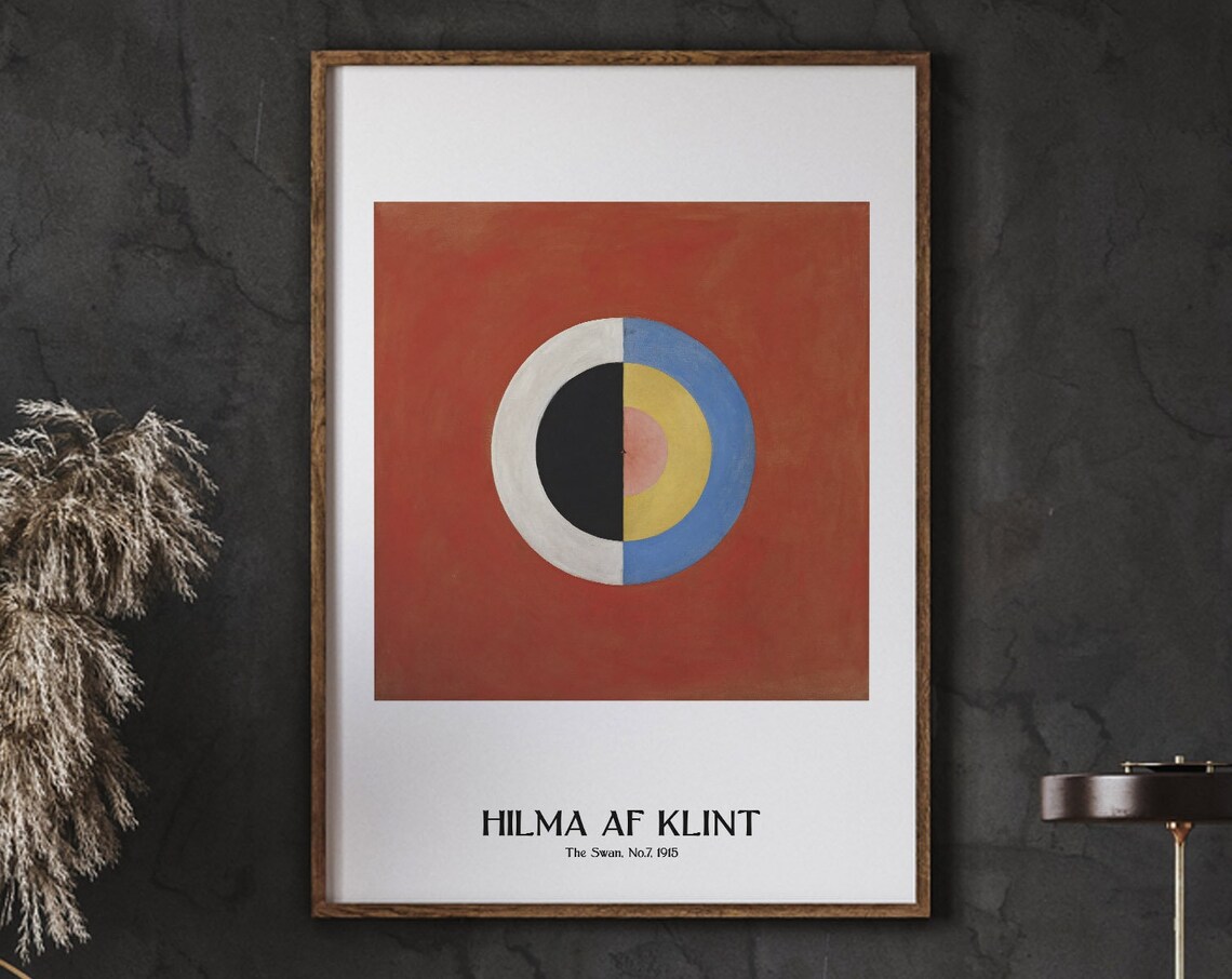 Hilma Af Klint The Swan No7 1915 Abstract Geometric Color Circle Poster