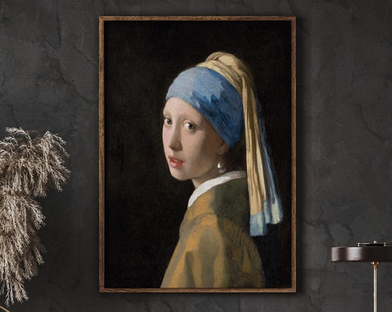 Girl With A Pearl Earring Vintage Wall Art Print