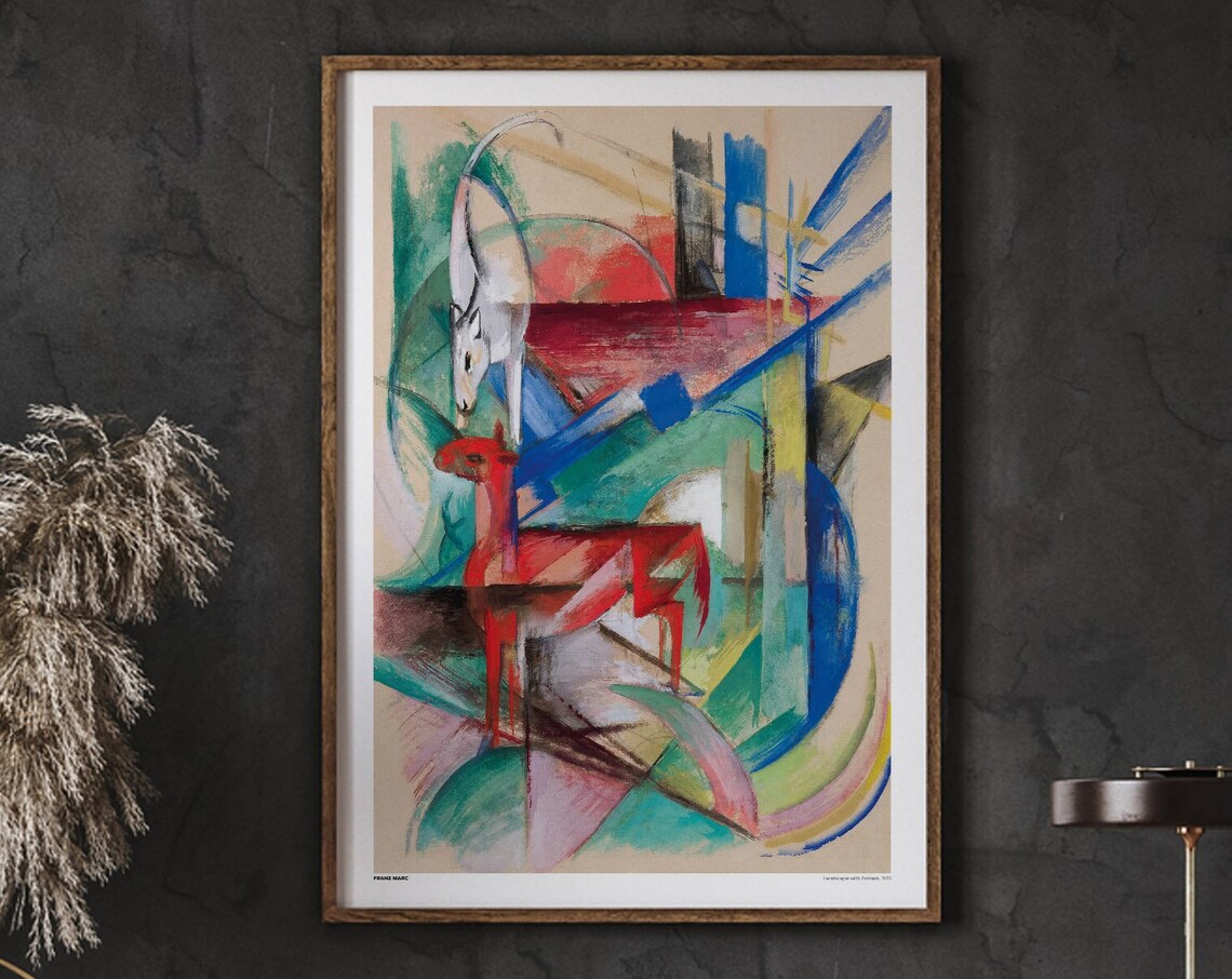 Franz Marc Landscape With Animals, Poster Print