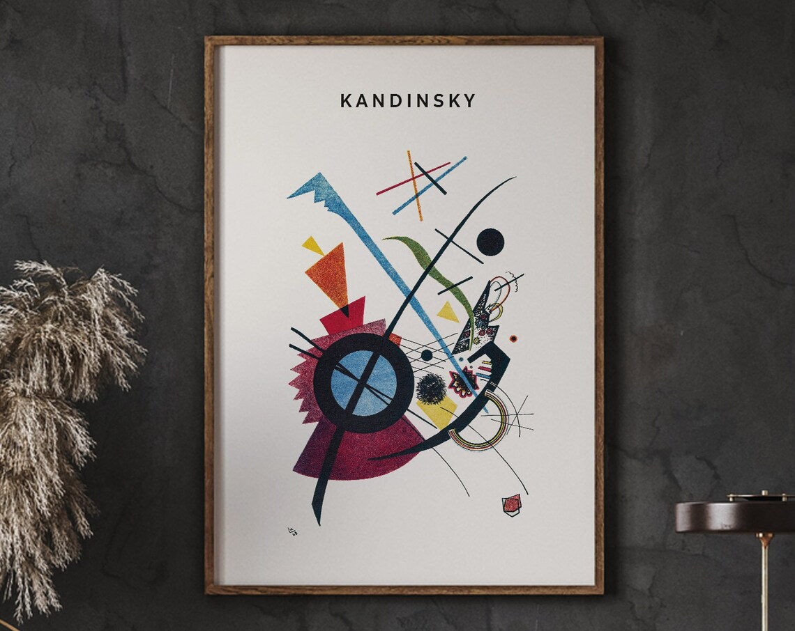Kandinsky Abstract Geometric Art Poster Colorful Circles Lines Modern Classic