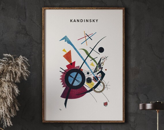 Kandinsky Abstract Geometric Art Poster Colorful Circles Lines Modern Classic