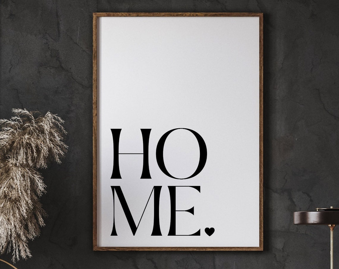 Home Minimalist Typography Quote Black Lettering Decor Poster Art