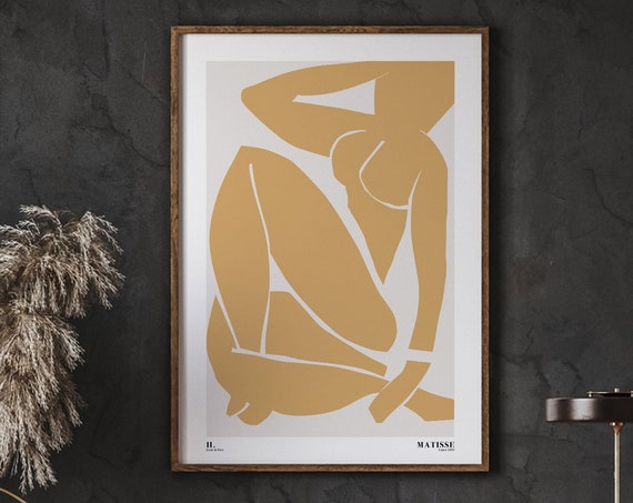 Matisse Yellow Nude Art Print Cutouts Fauvism Home Decor Wall