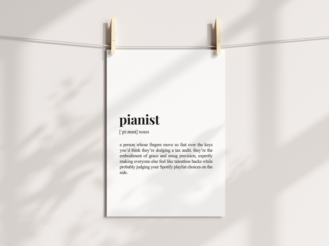 Pianist Definition Print, Witty Music Poster - Image 3
