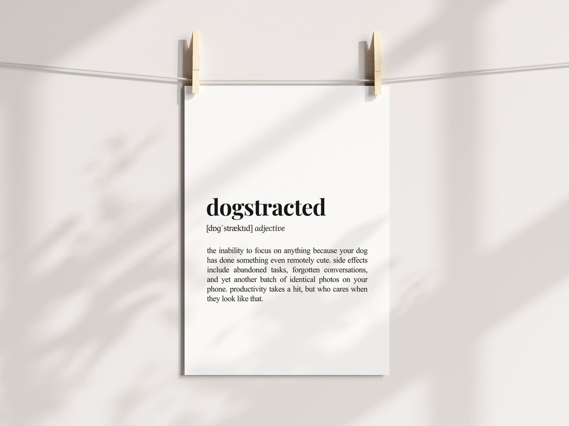 Dogstracted Definition Print, Funny Dog Lover Poster - Image 3
