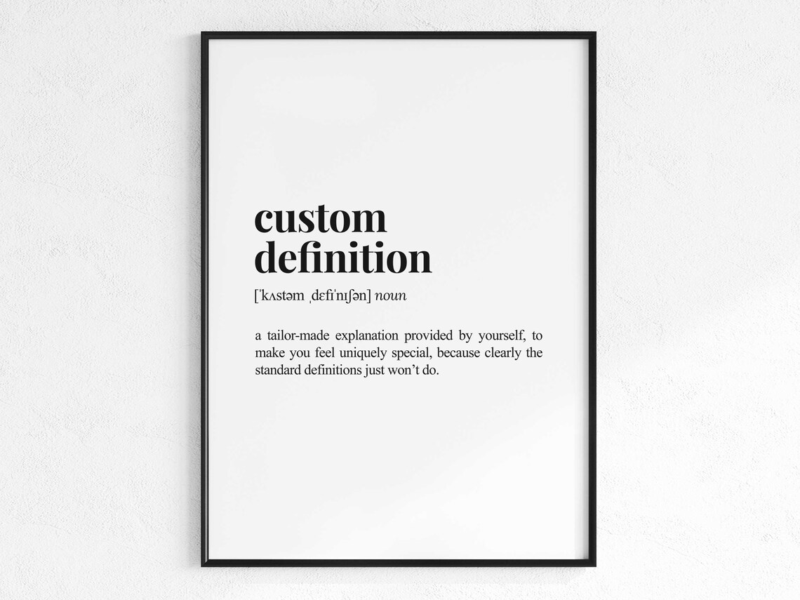 Custom Definition Poster, Personalized Dictionary Style