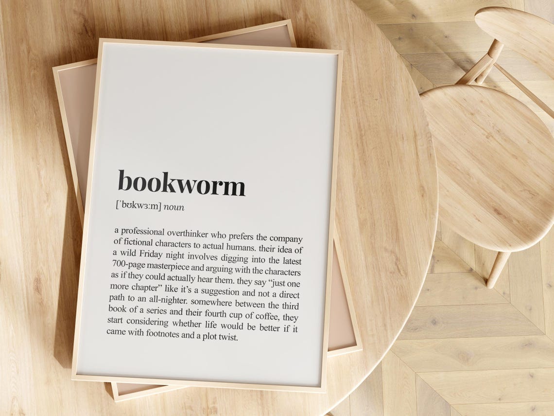 Bookworm Funny Dictionary Definition Poster for Reading Nook Decor - Image 2