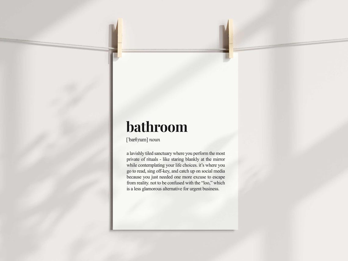 Bathroom Definition Funny Sarcastic Humor Dictionary Style Poster - Image 3