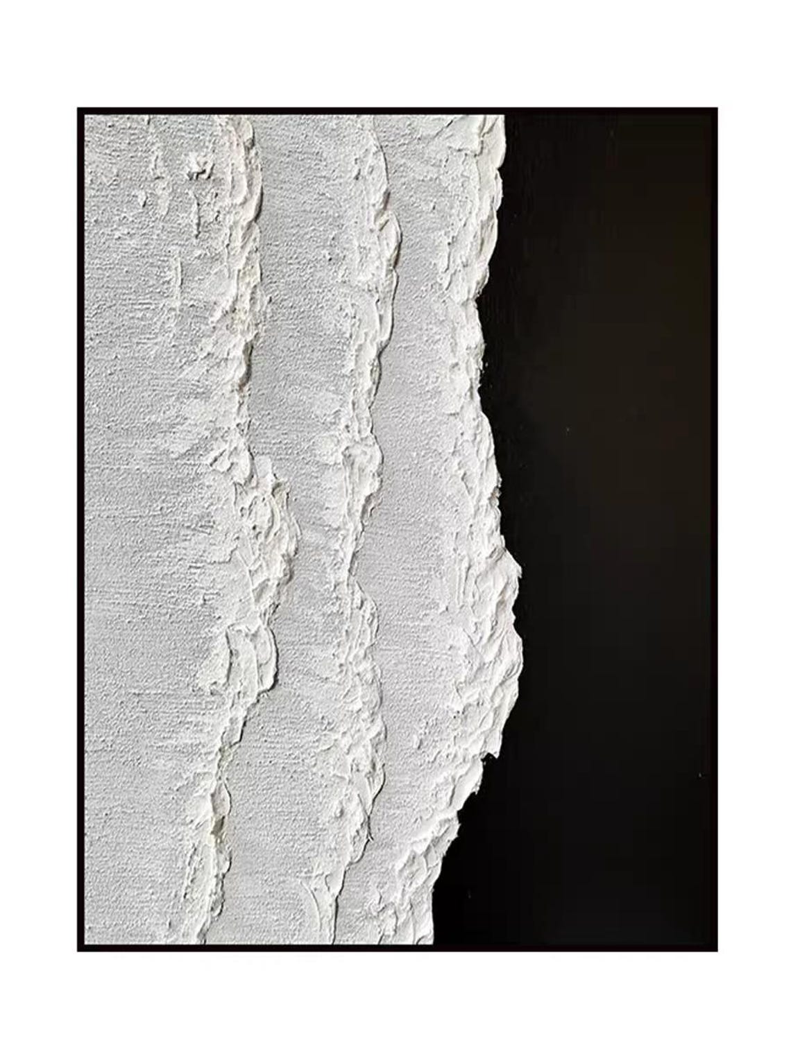 White Gray Texture With Black Stripe Abstract Minimalist Poster - Image 2