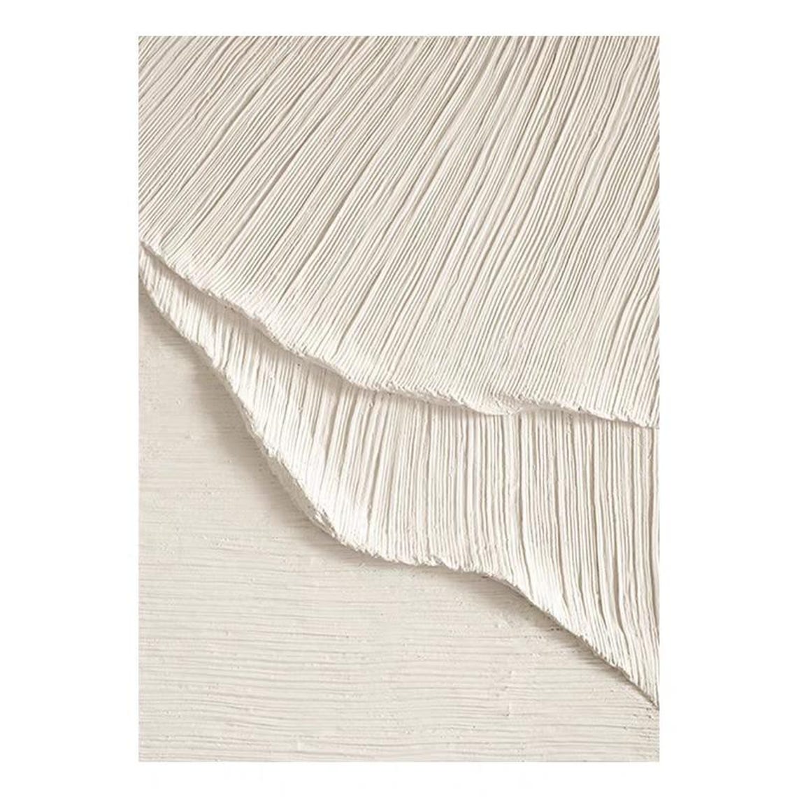 All White Thick Texture Abstract Minimalist Modern 3D Painting Poster - Image 3