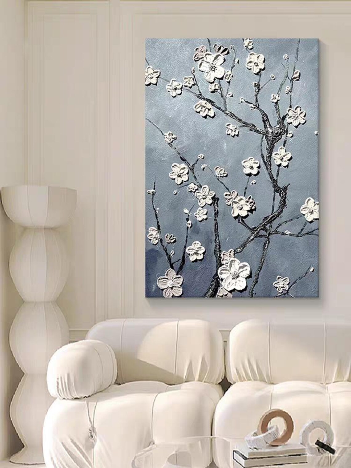 Personalized White Blooming Tree Oil Painting Print - Image 3
