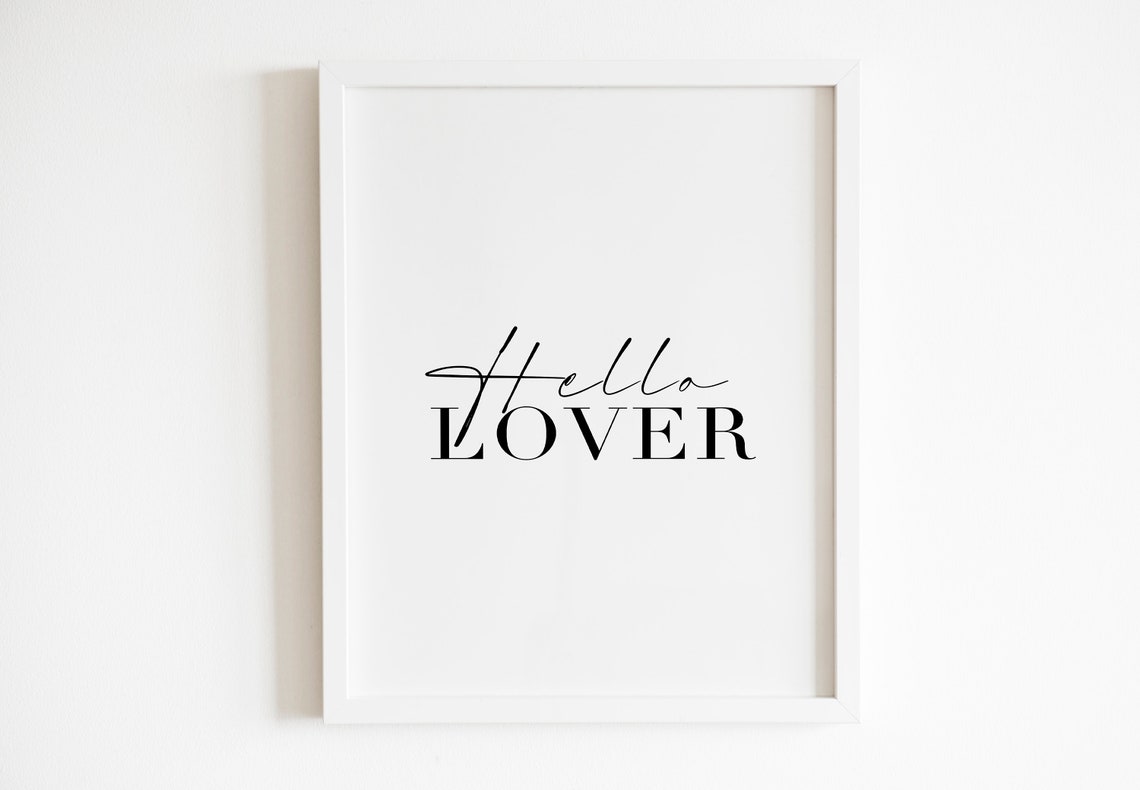 Hello Lover Mixed Font Romantic Typography Bedroom Decor Poster