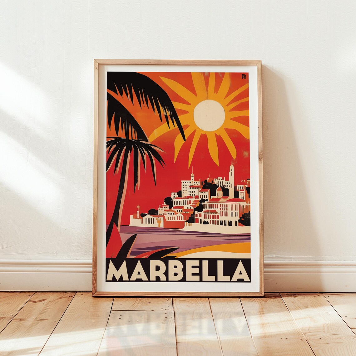 Marbella Spain Vintage Travel Poster Retro Costa del Sol Sunshine View
