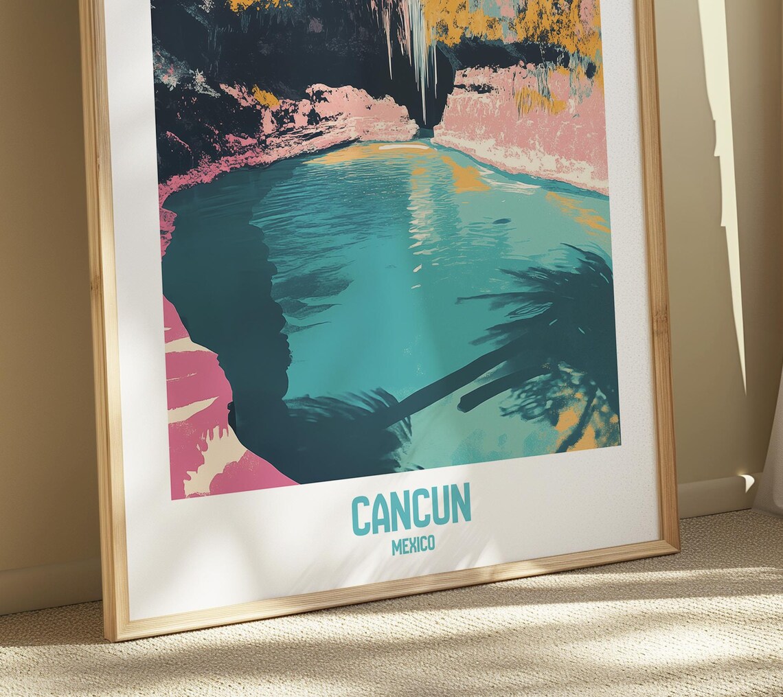 Cancun Mexico Cenote Poster Tropical Paradise Series - Image 3