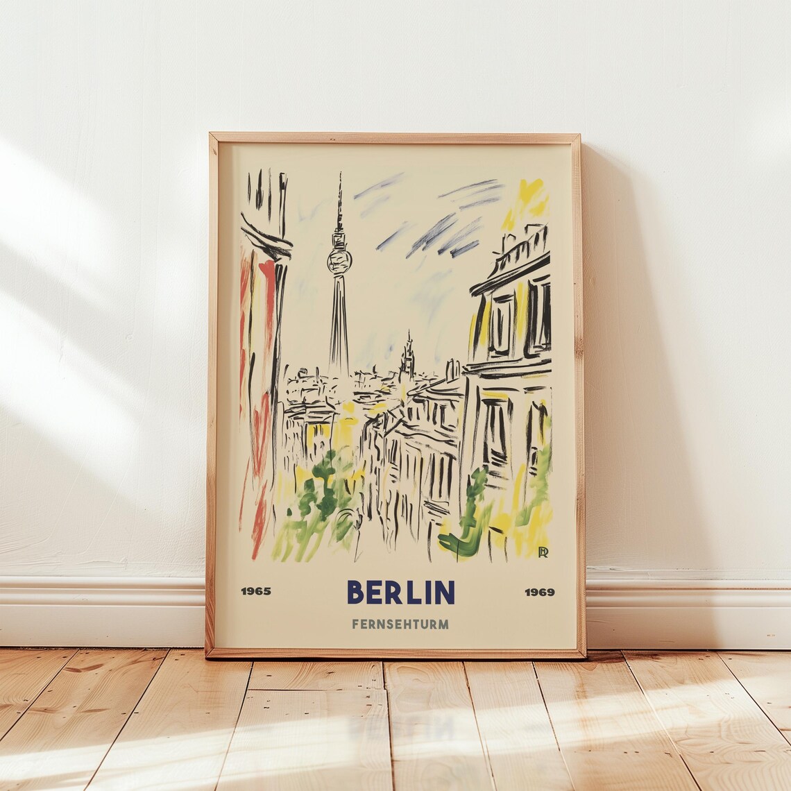 Berlin Fernsehturm Vintage Travel Poster Print