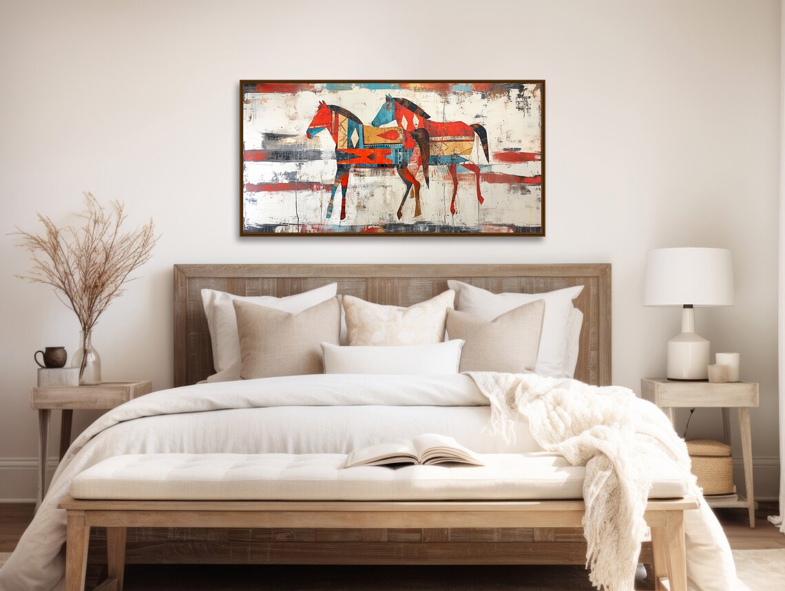 Running Horse Southwestern Art Print, Rustic Western - Image 2