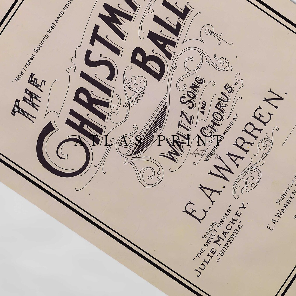 The Christmas Ball Waltz Antique Sheet Music Cover Fine Art Print - Image 4