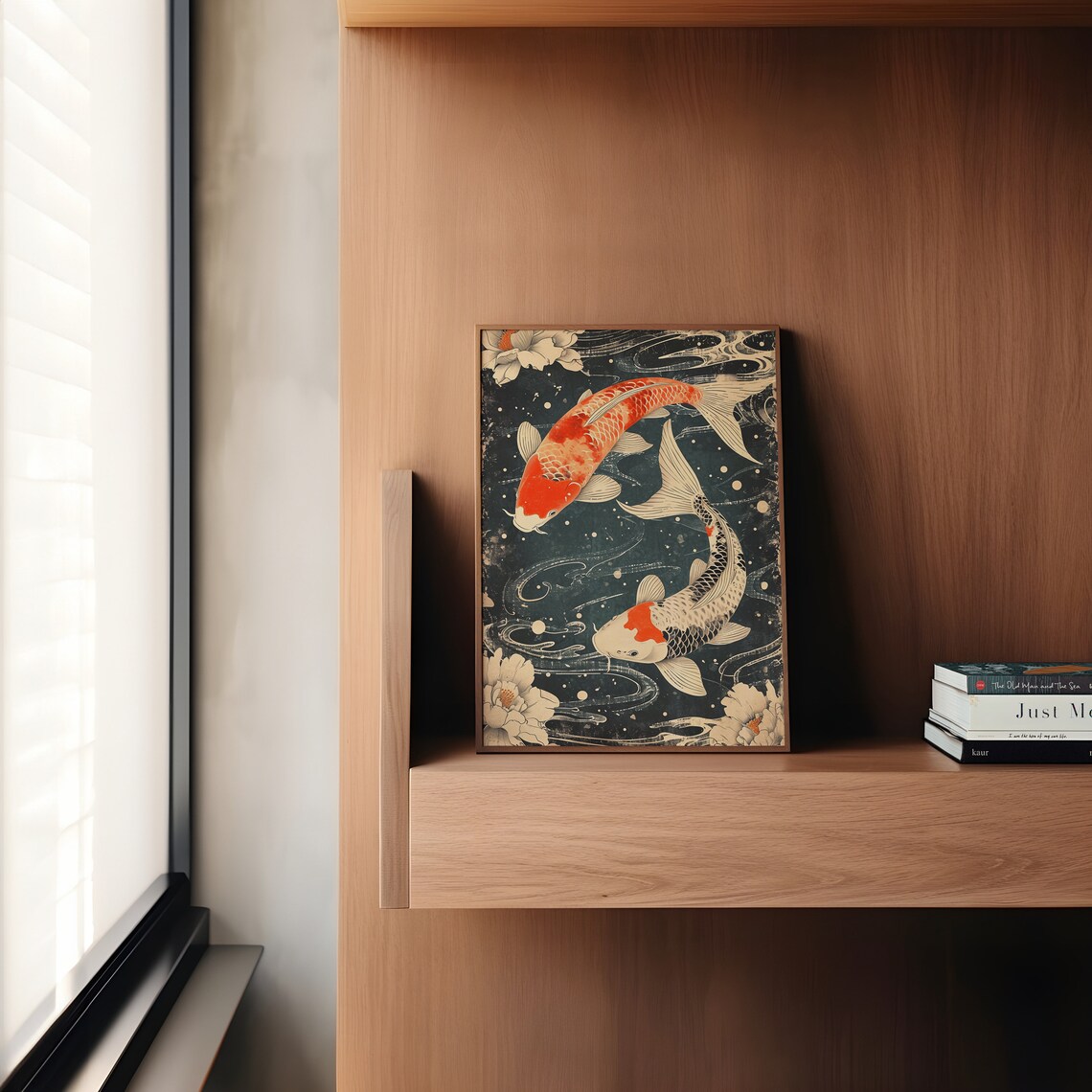 Japanese Koi Carp Ukiyo-E Art Print, Zen Decor - Image 3