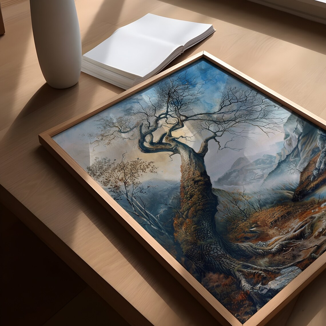 Lone Tree Leaning Into The Valley Art Print - Image 4