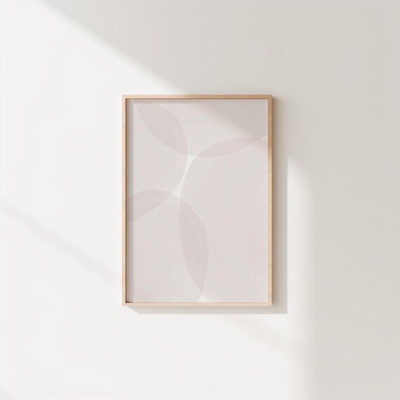 Beige Pastel Abstract Wall Art Minimalist Poster Soft Neutral Color Decor Geometric Shape Scandinavian Boho Style