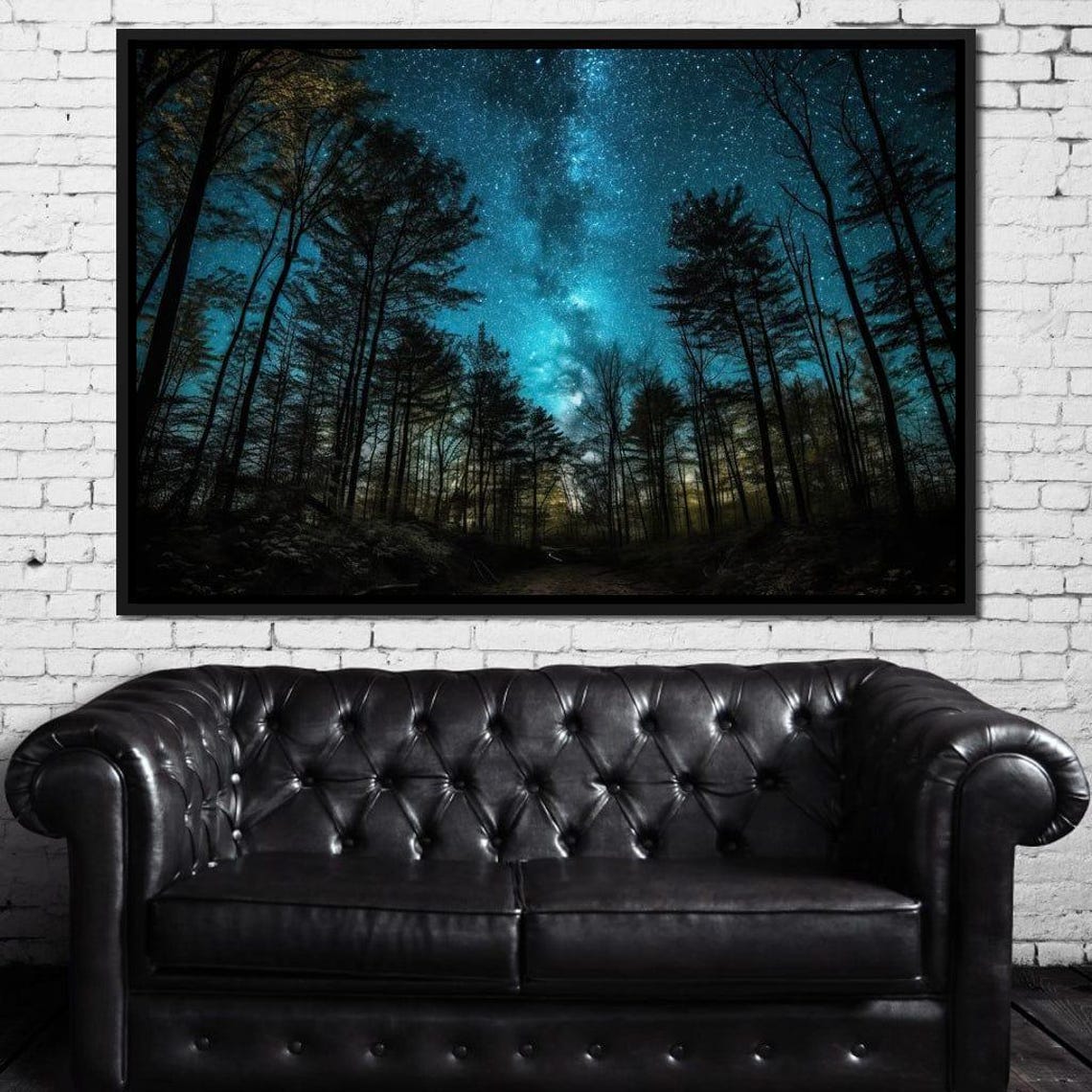 Milky Way Starry Night Pine Forest Silhouette Night Sky Poster - Image 2