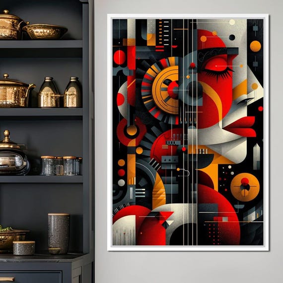 Geometric Radiance In Time Abstract Modern Wall Art Colorful Contemporary Home Decor Dynamic Shapes Bold Colors By Nichecanvas