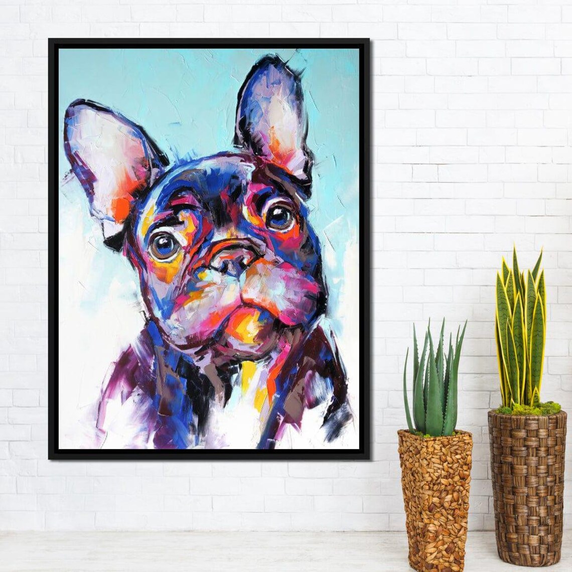 Colorful French Bulldog Portrait Abstract Pop Art Dog Wall Decor Print - Image 2