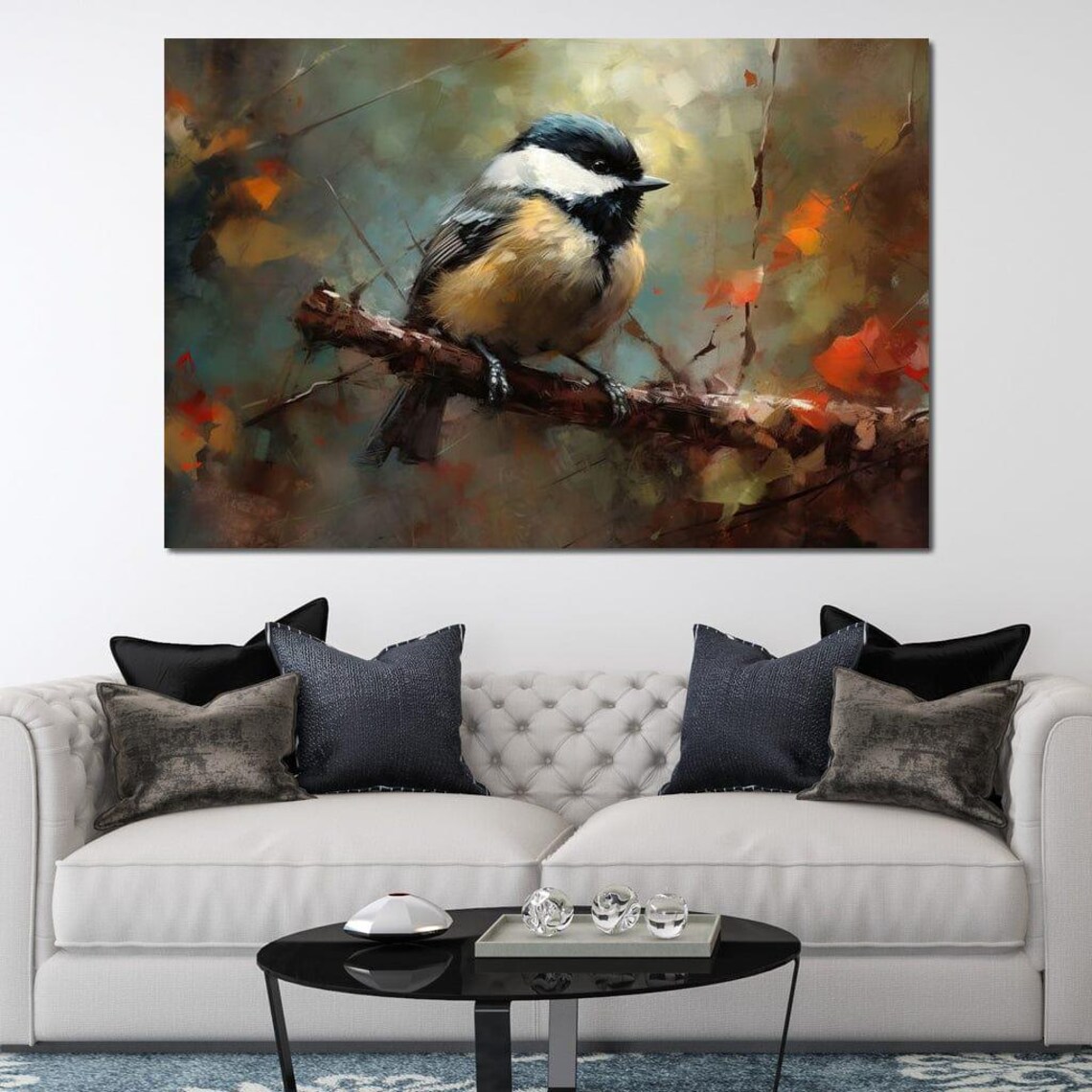 Black-Capped Chickadee Nature Painting Art Print - Image 2