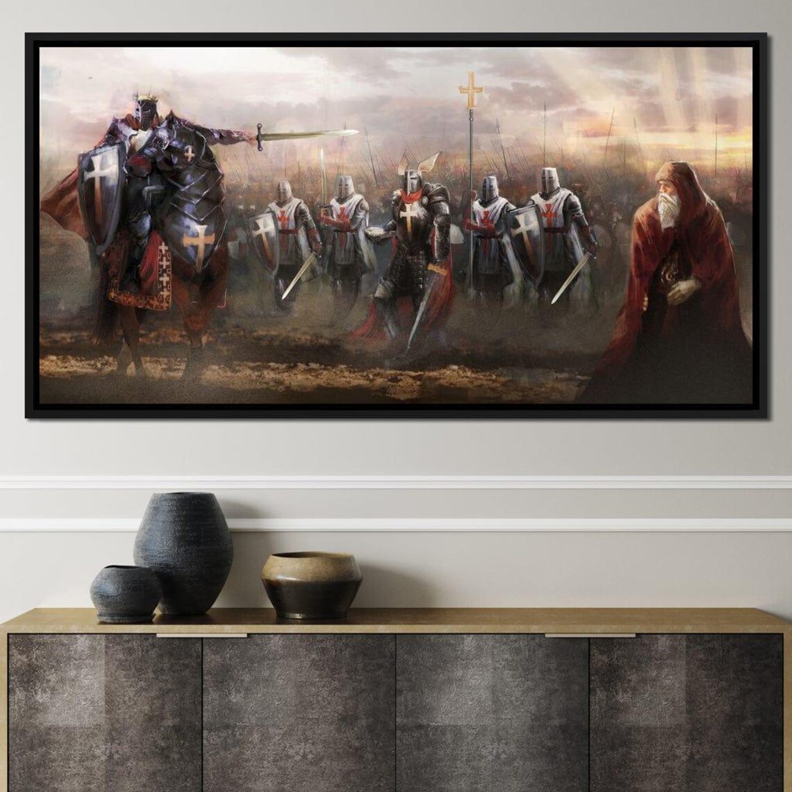 Knights Templar Medieval Battle Scene Art Print