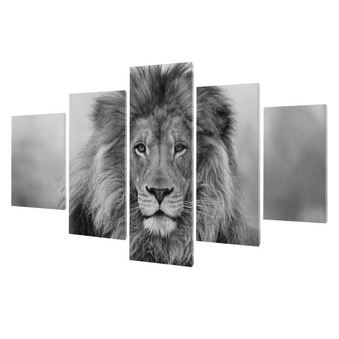 Black And White Lion - Minimalist Art Print - Image 3