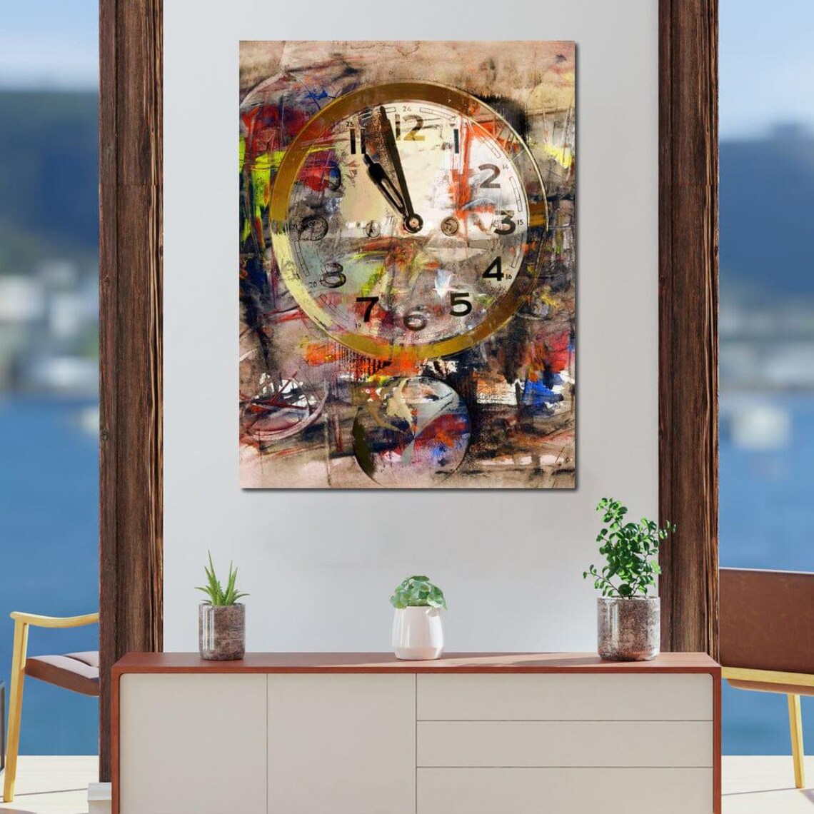 Art Clock, Modern Psychedelic Abstract Design - Image 4