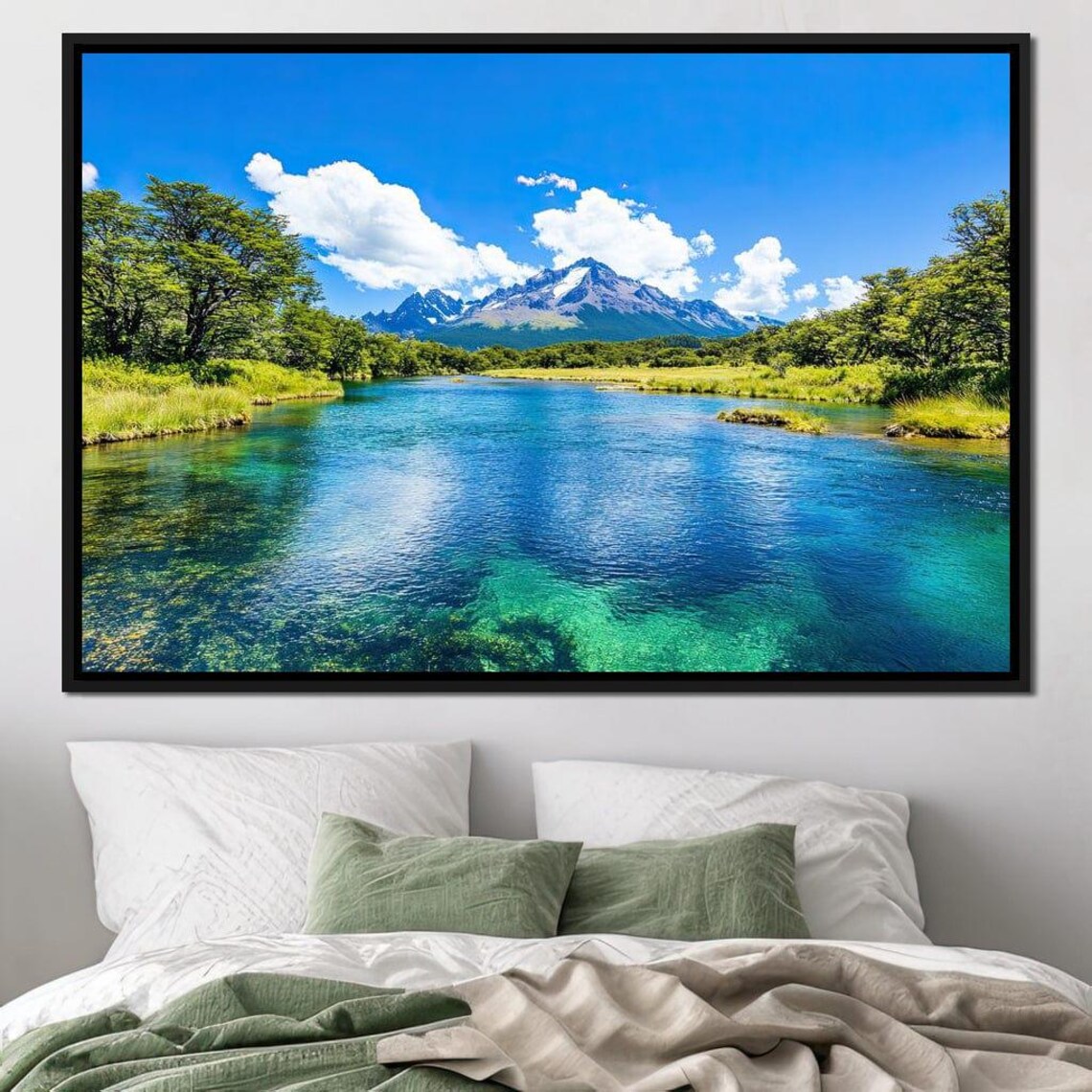 Mountain Reflections Tranquility Scenic Rustic Art Print - Image 3