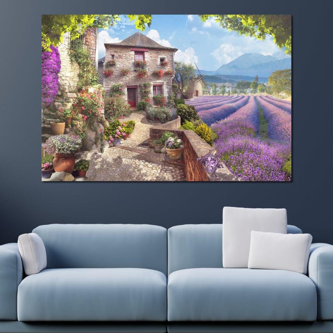 Provence Lavender Fields Stone Cottage Farmhouse Scenic Travel Poster - Image 3