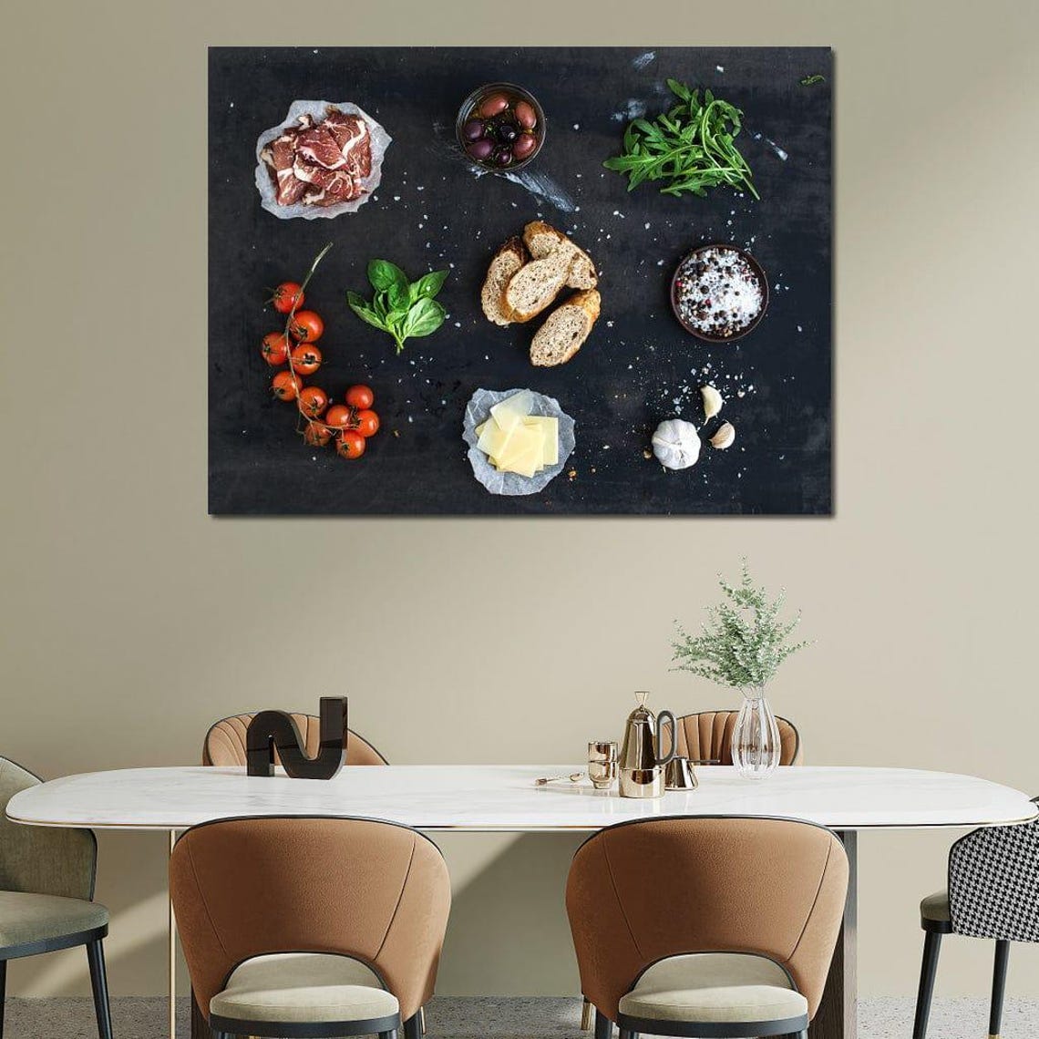 Gourmet Sandwich Ingredients Flat Lay Rustic Italian Kitchen Art Print - Image 3