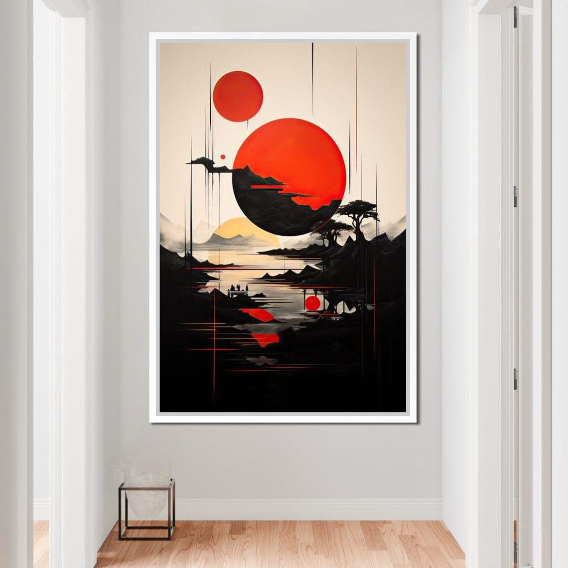 Orange Afterglow Symphony Abstract Landscape Sunset Decor Nature Art Bold Minimalist Design Modern Wall Art By Nichecanvas - Image 4