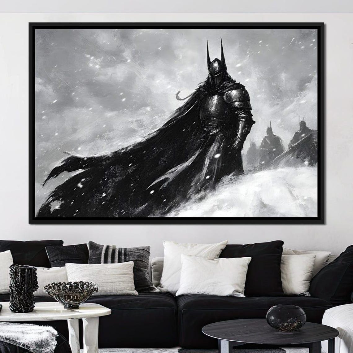 Knight Of Winter Shadows Gothic Fantasy Decor Viking Warrior Art Black And White Home Decor Medieval Art By Nichecanvas - Image 2
