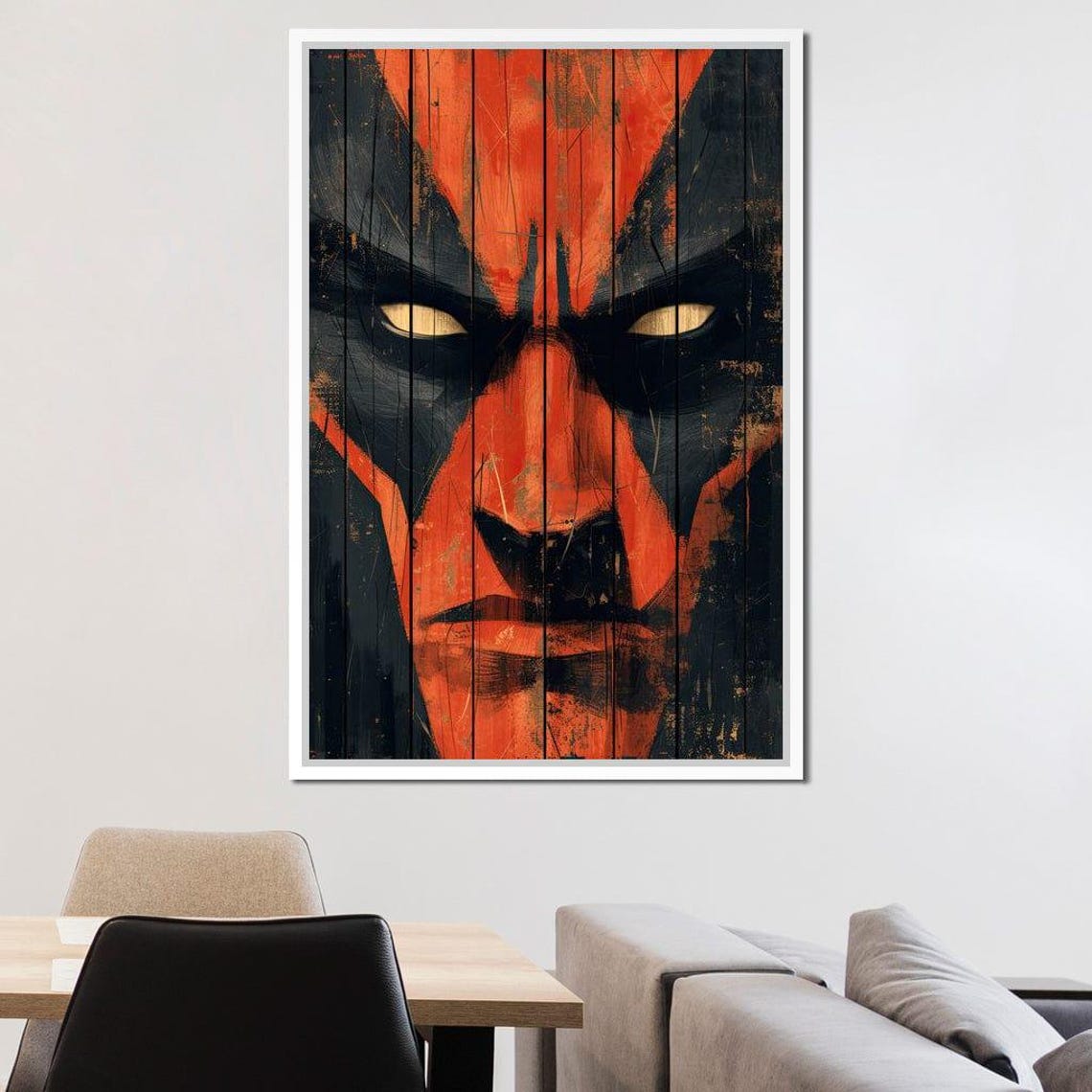 Fiery Night Vigil Sentinel Dark Sentinel Art Abstract Warrior Dramatic Decor Bold Home Decor Fiery Art By Nichecanvas - Image 2
