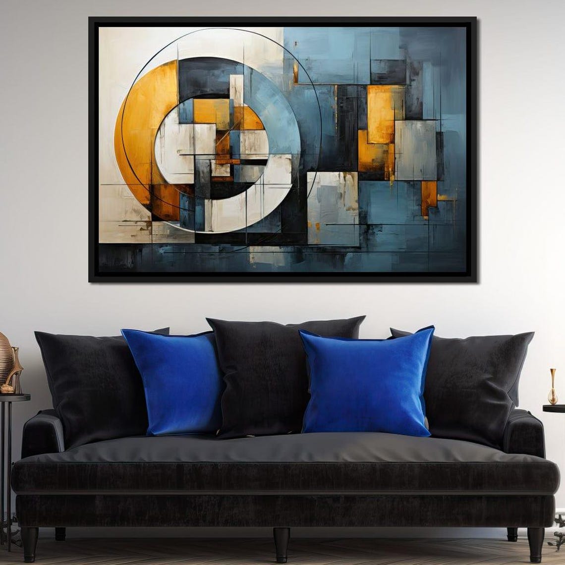 Shape Symphony Geometric Abstract Print Modern Wall Art Color Block Decor Multi Panel Design By Nichecanvas - Image 2