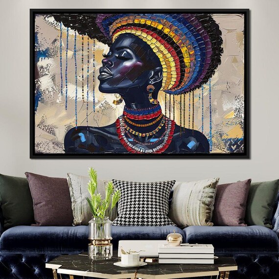 Bliss Solitude Sakeem Gibbs Colorful African Art Modern Dcor Female Portrait Home Luxury By Nichecanvas