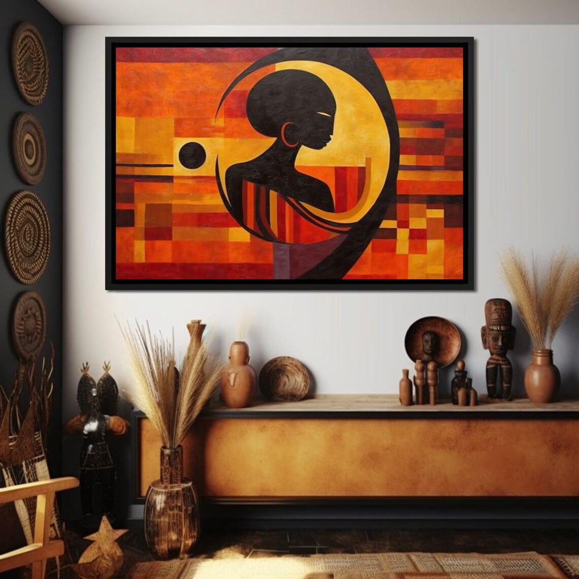 Gede Sakeem Gibbs African Abstract Art Orange Yellow Gray Modern Wall Decor By Nichecanvas - Image 4