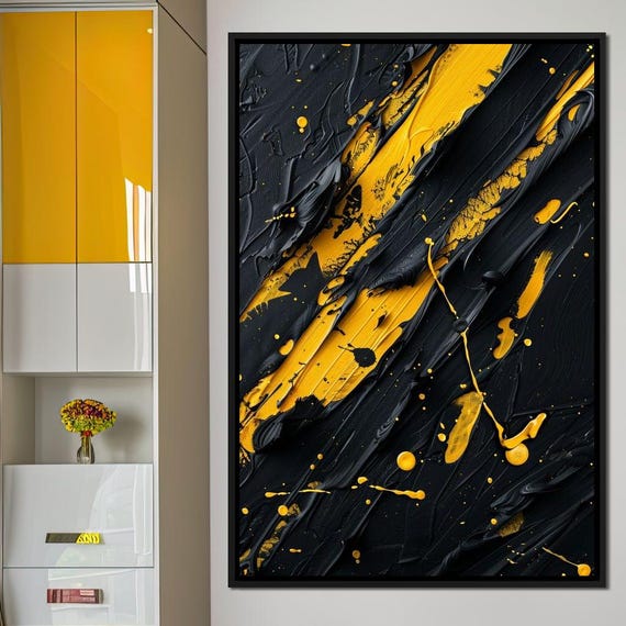 Golden Sable Swirls Unfurling Abstract Black And Gold Wall Art Modern Decor Fluid Design Bold Visuals Dynamic Patterns By Nichecanvas