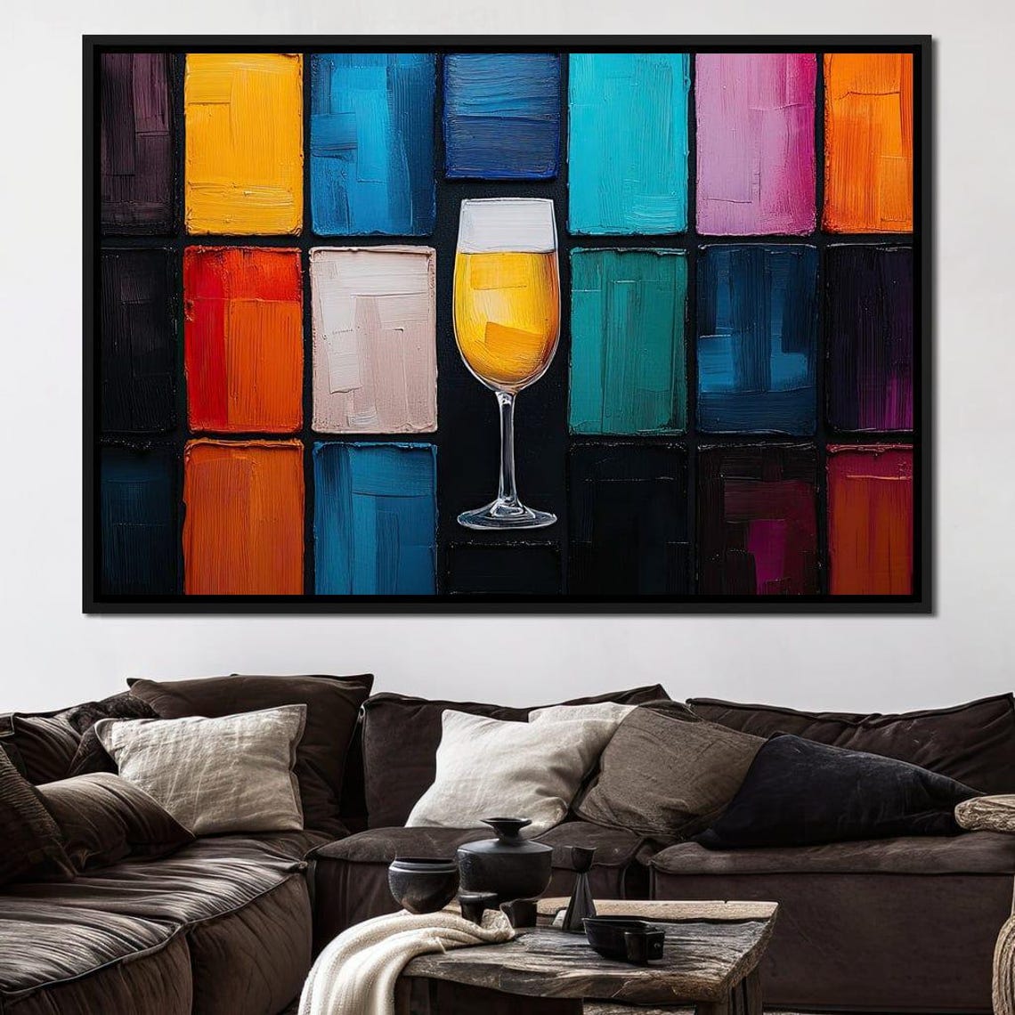 Colorful Abstract Beer Glass Multi Panel Modern Bar Art Poster - Image 4