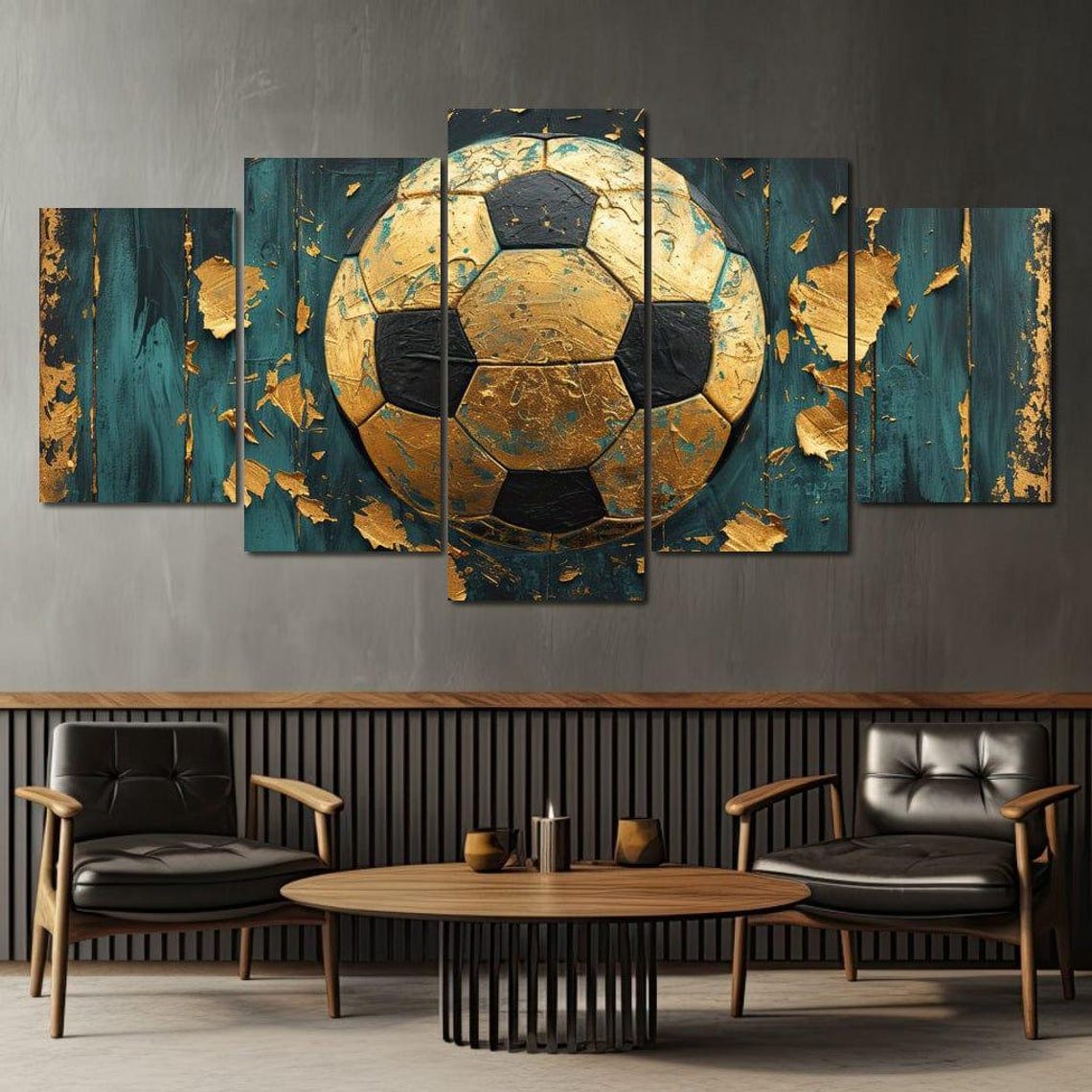 Golden Goal Legacy Soccer Wall Art Football Decor Modern Sports Art Energetic Soccer Fan Gift Unique Home Decor By Nichecanvas