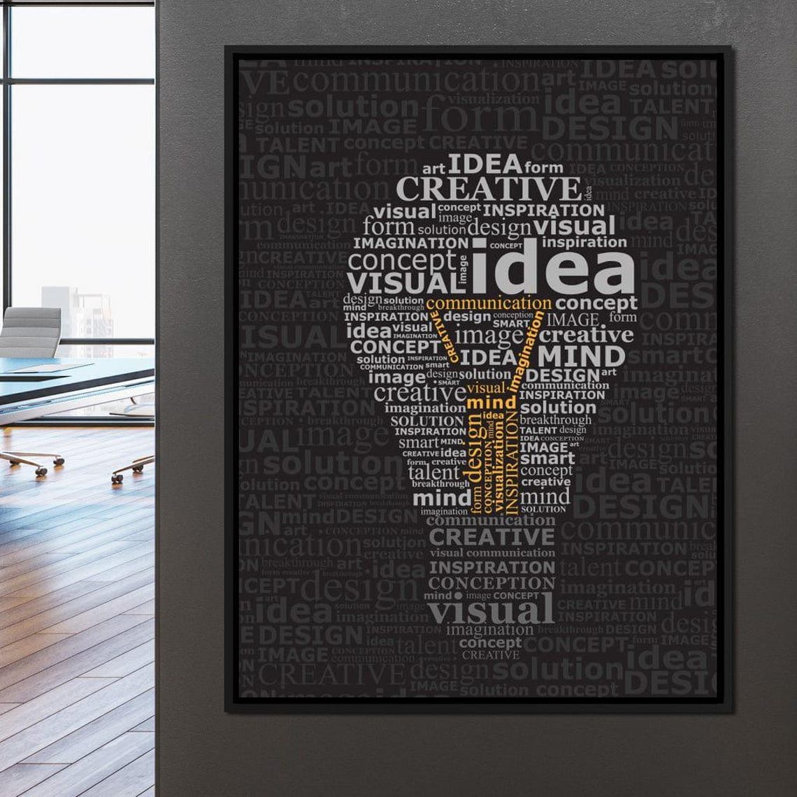 Creative Idea Lightbulb Word Art Black Inspirational Poster For Office