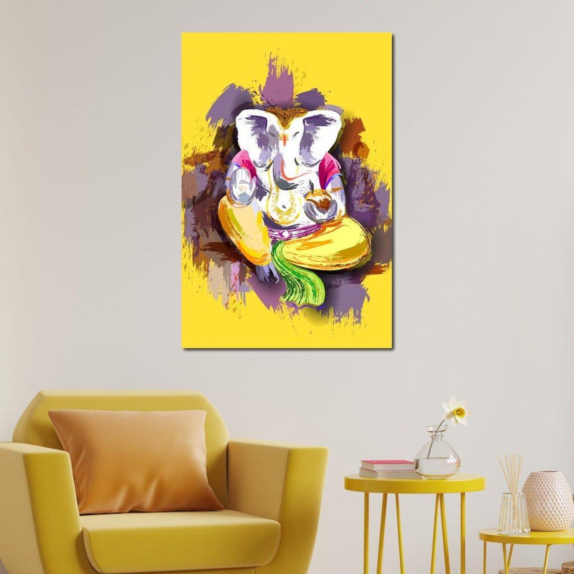 Jai Shree Ganesh Devotional Art Print - Image 3