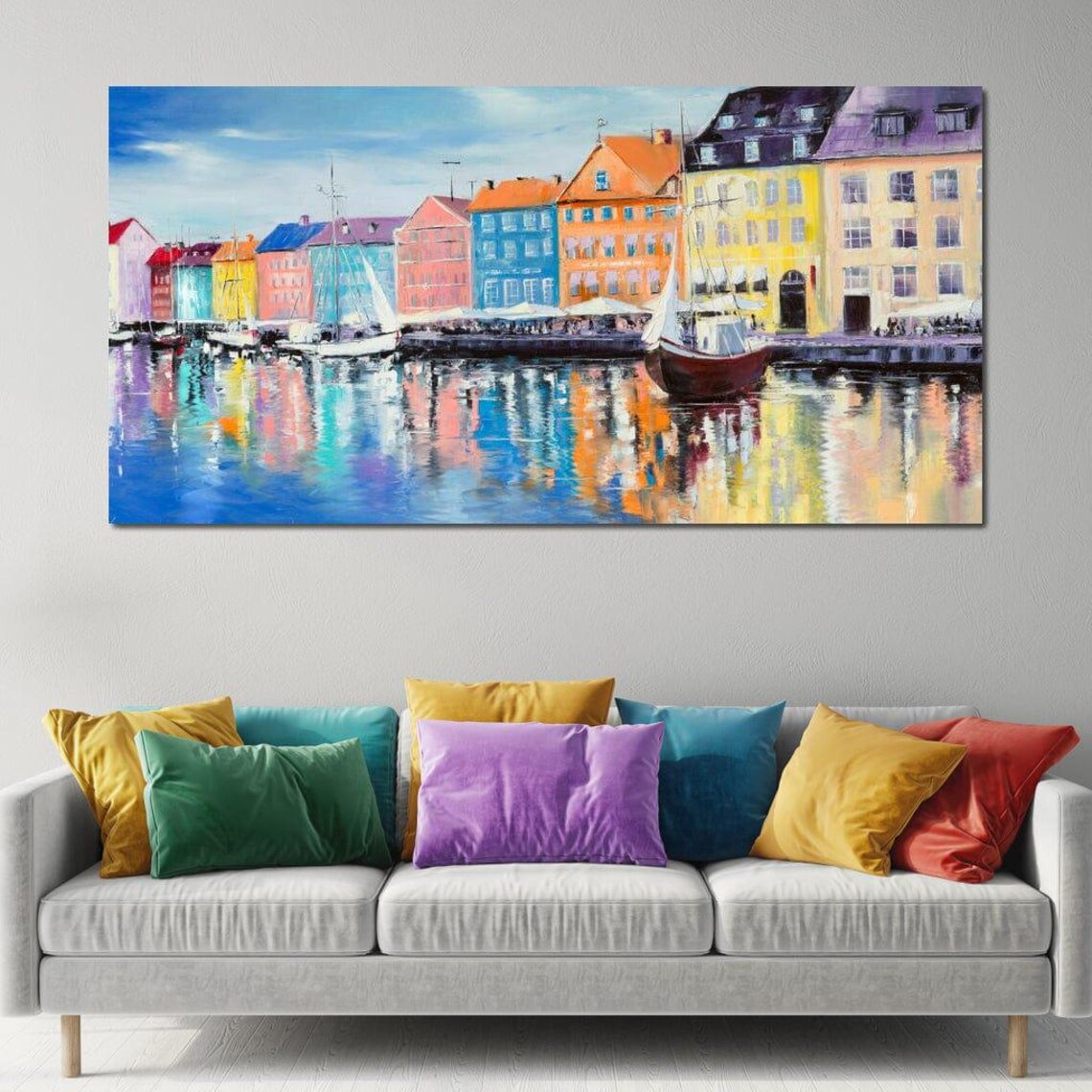 Copenhagen Nyhavn Harbor Colorful Sailboat Danish Coastal Poster - Image 2