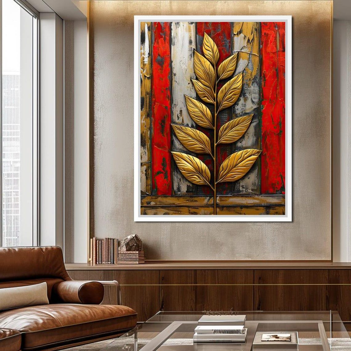 Golden Foliage On Industrial Hues - Image 3