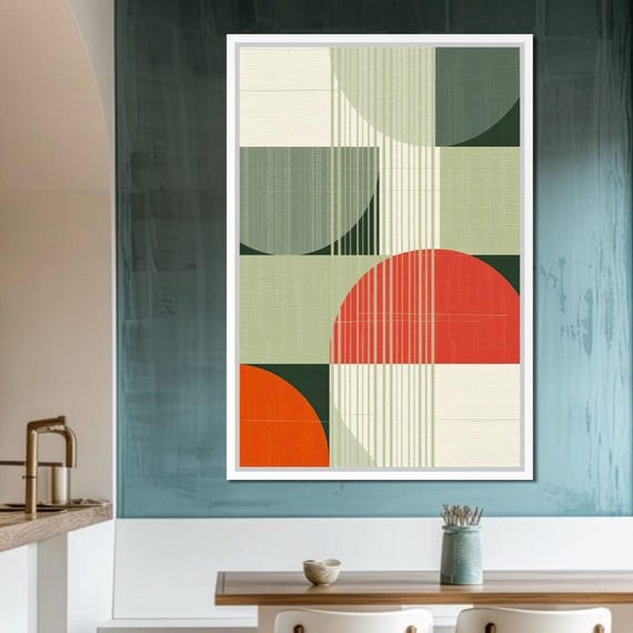 Geometric Harmony In Motion Abstract Shapes Colorful Home Decor Modern Geometric Art Contemporary Living Room By Nichecanvas